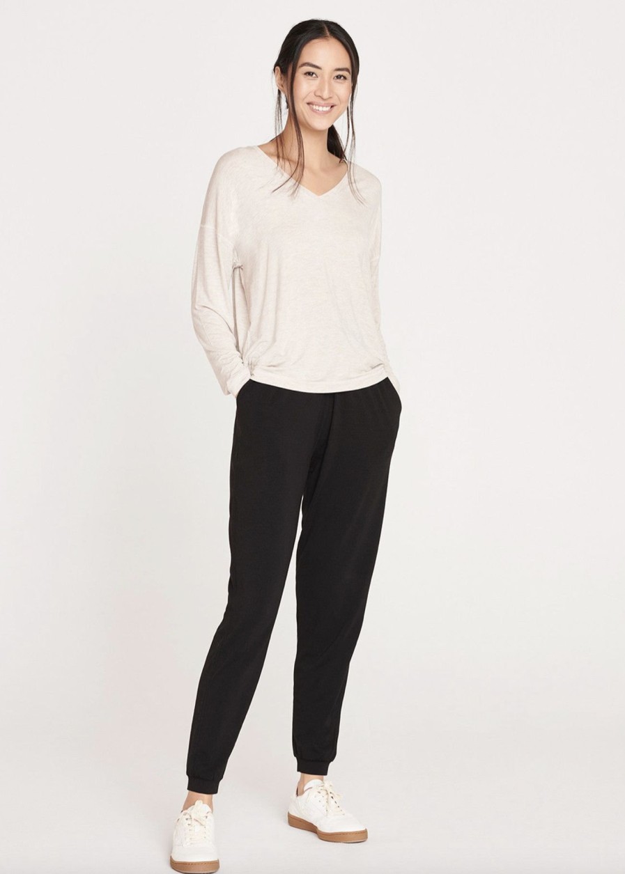 Clothing Thought Loungewear | Naturally Soft Seacell Long Sleeve Top - Vanilla Cream